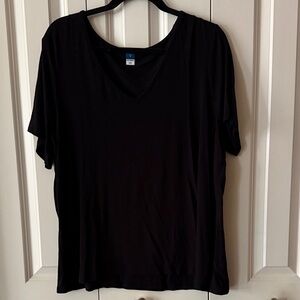 Old Navy Black V-Neck Short Sleeve Tee